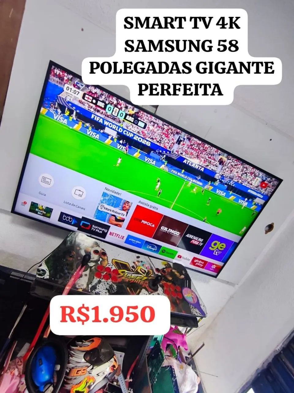SMART TV 4K SAMSUNG 58 POLEGADAS GIGANTE PERFEITA BARATA R$1.950