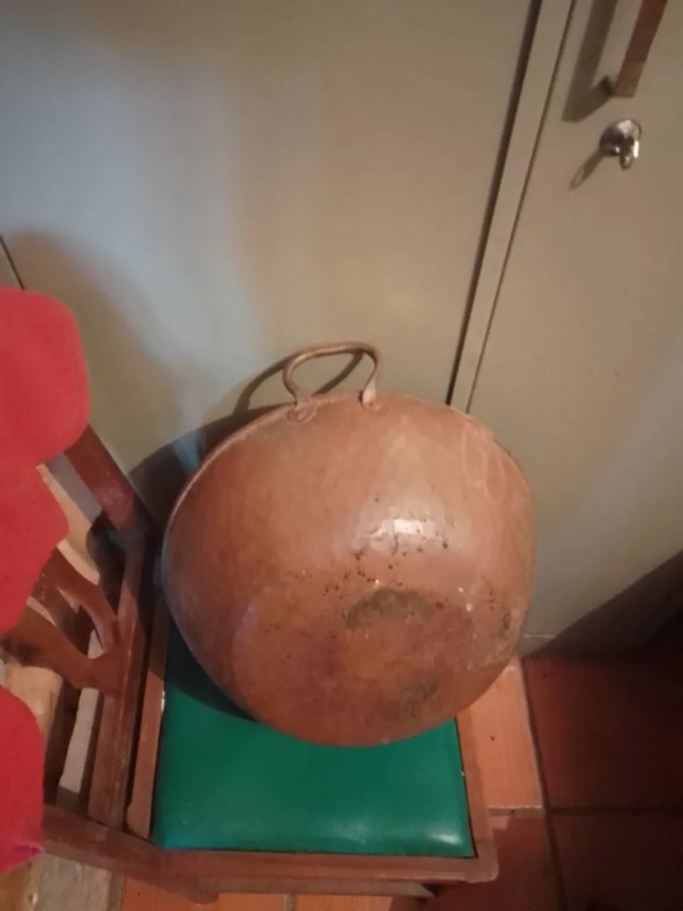 Antiguidades- tacho de cobre. 40 cm de diâmetro.  - Foto 2