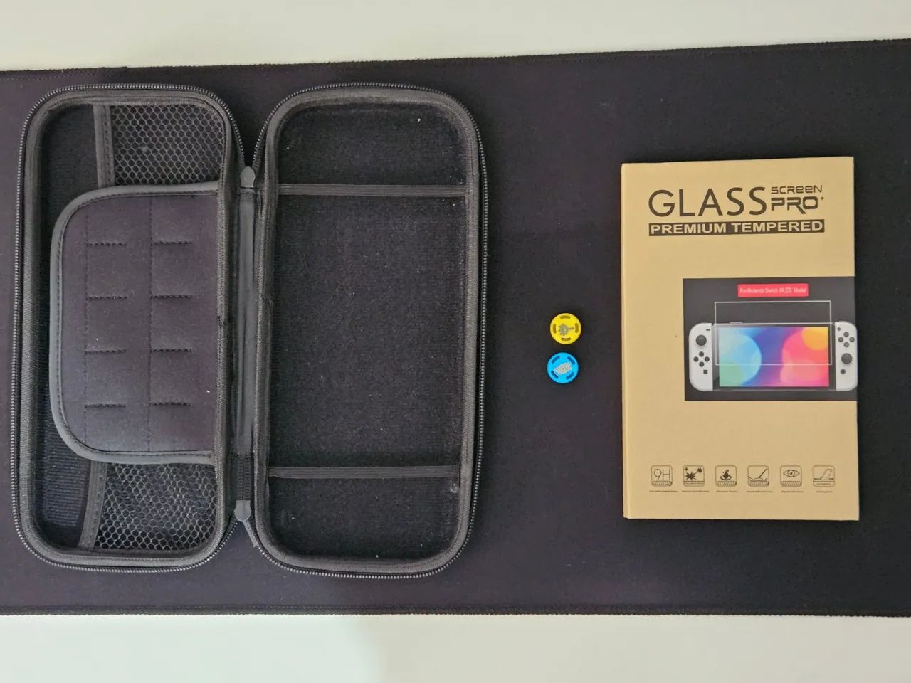 Nintendo Switch OLED + Película + Case + Protetor Analógico - Foto 2