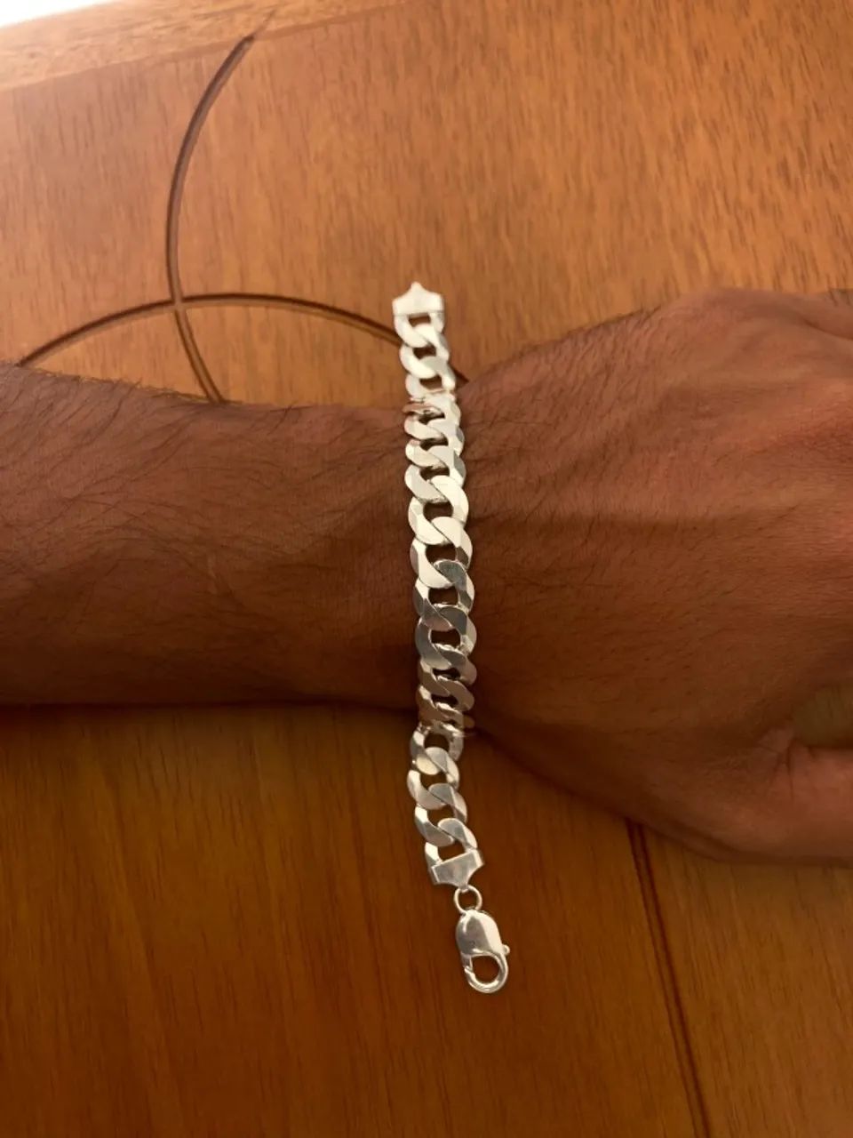 Prata 925 pulseira 21cm 25g - Foto 2