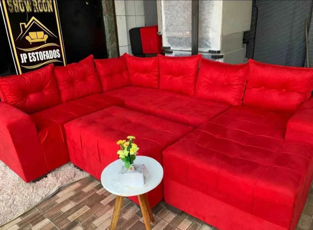 SOFA L EXTRA GRANDE COM PUFF! A PRONTA ENTREGA  - Foto 3