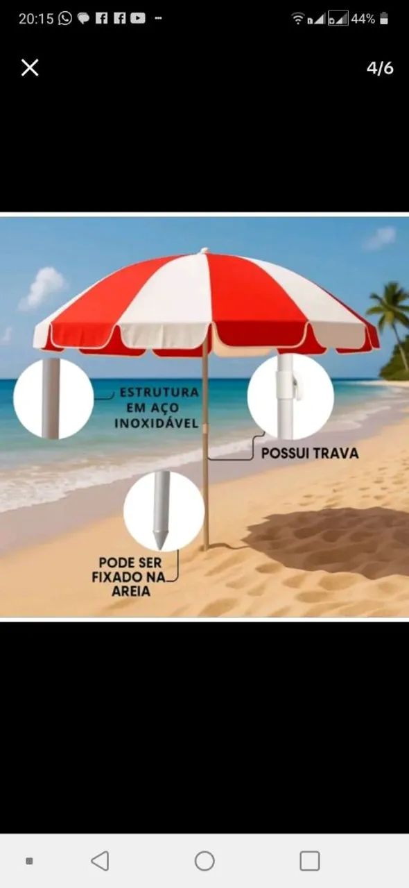 GUARDA SOL COM BLECAUTE  ..PRAIA PISCINA - Foto 4
