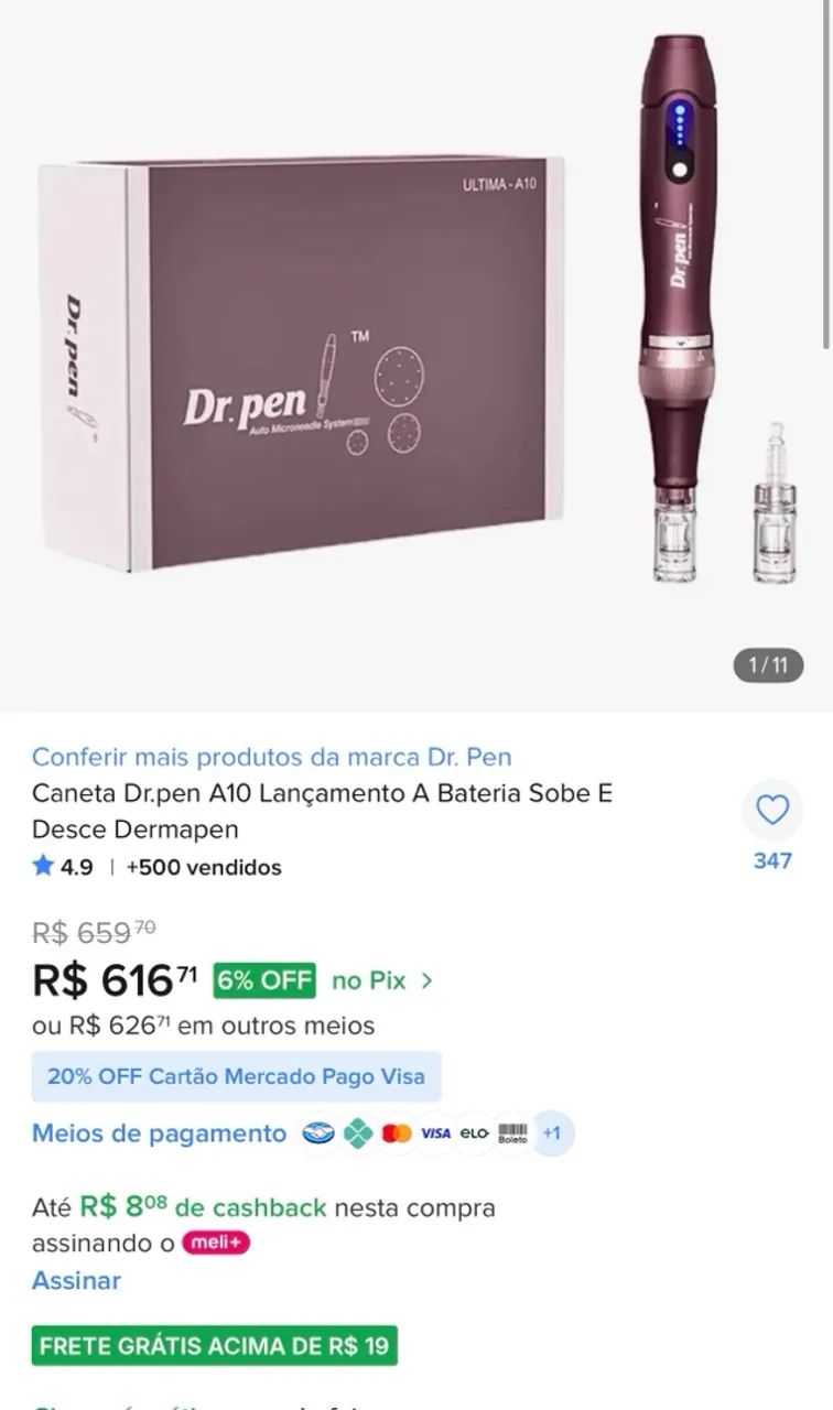 Caneta microagulhamento 