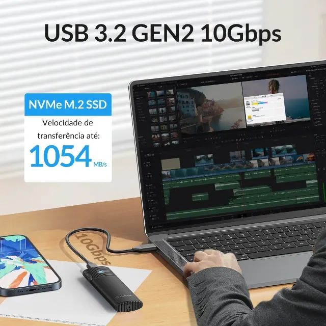 Ssd nvme - ssd externo case - ótimo para adicionar um ssd nvme - Foto 3