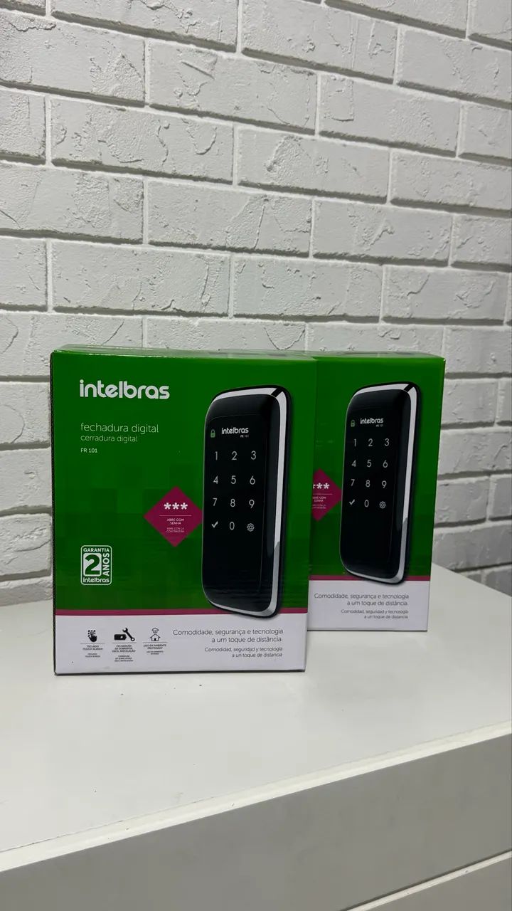 Promoção Fechadura Digital de Sobrepor Touch Screen FR 101 Preta Intelbras