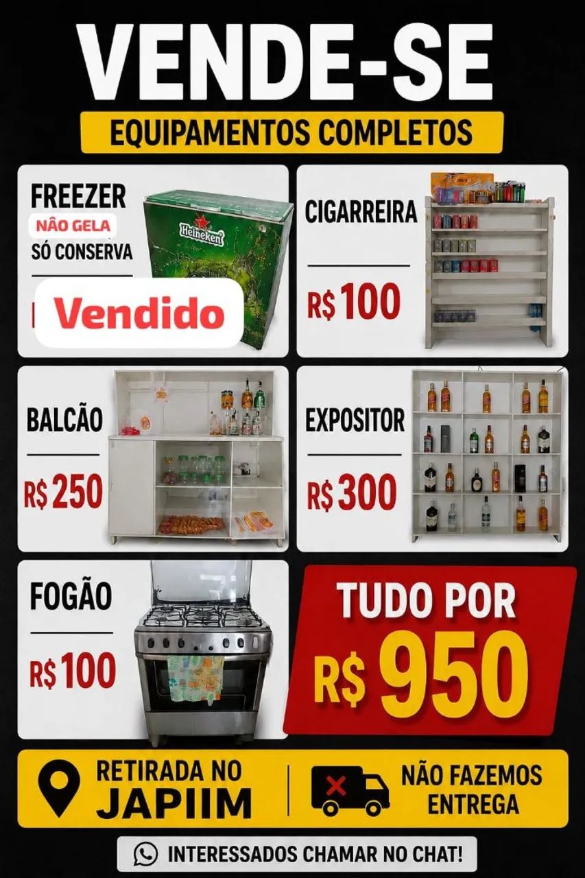 Vende-se Equipamentos 