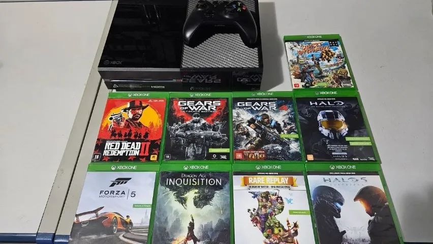 Xbox One 500GB com 9 jogos e 2 controle original - Foto 2