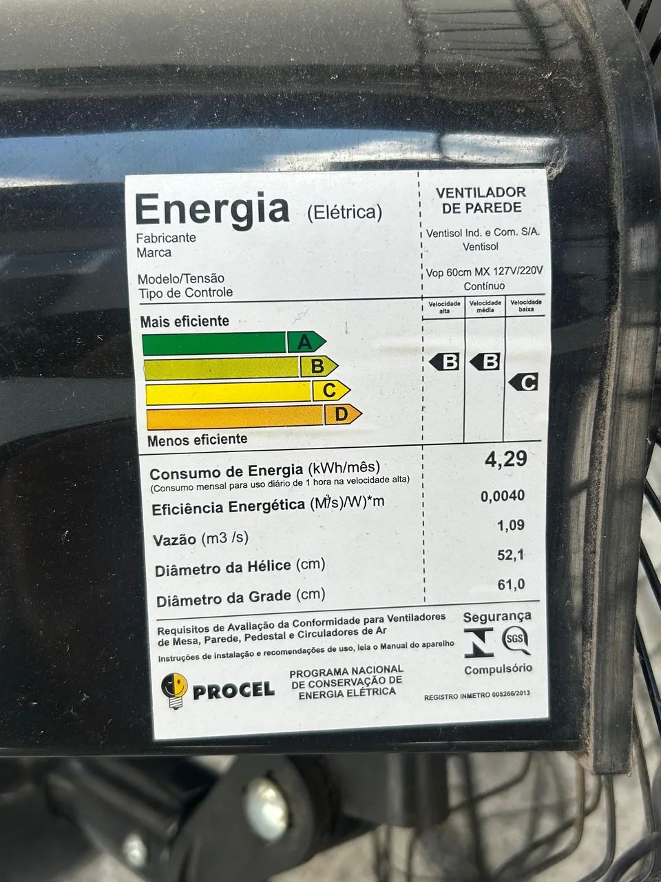 Ventilador de parede grande  - Foto 5