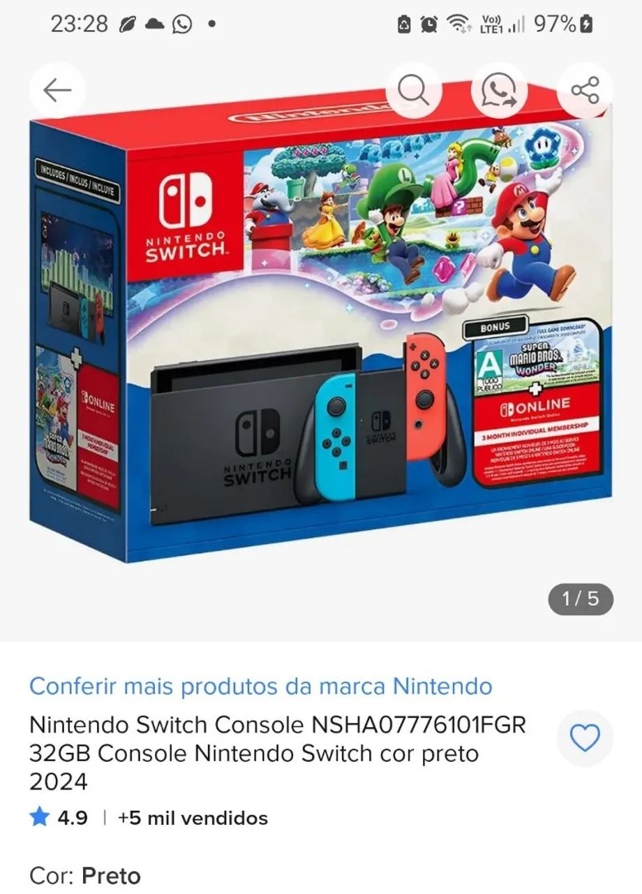 Vende-se nintendo switch 