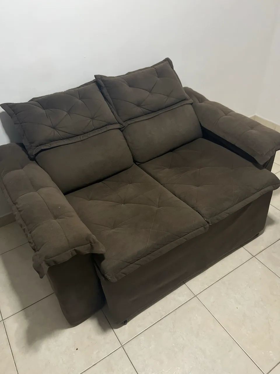 Sofá retrátil reclinável 2 lugares 