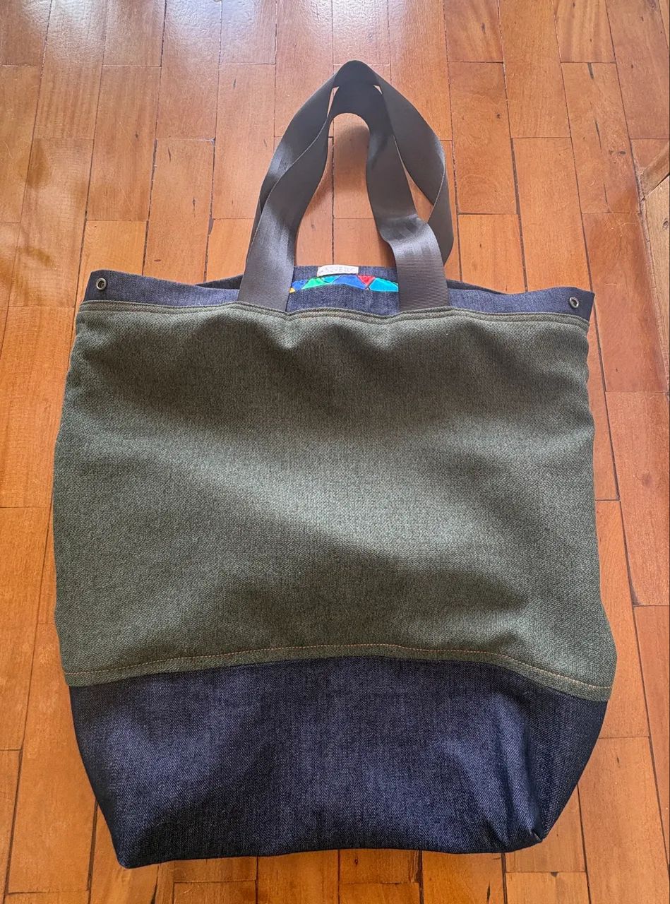 Bolsa de Ombro Verde e Azul - Foto 3