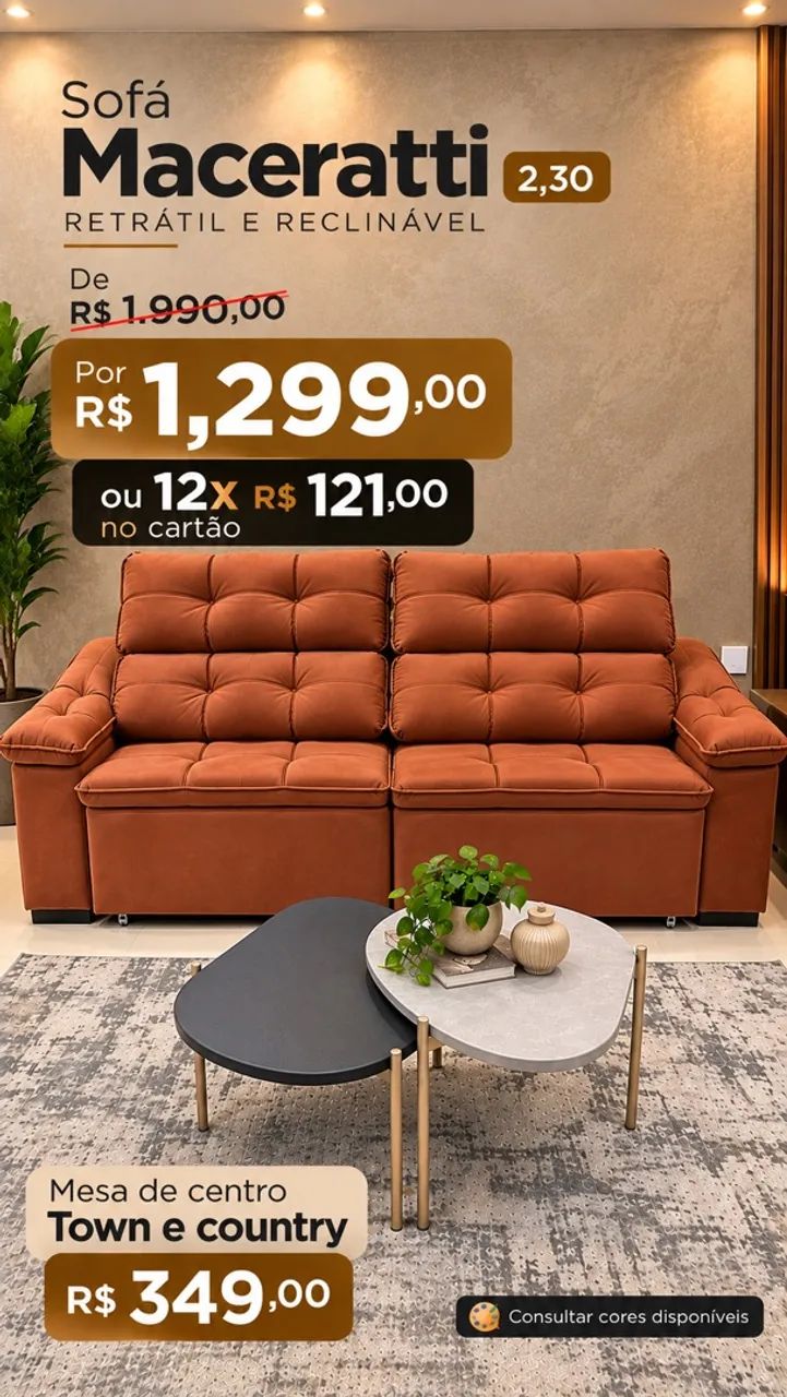 Mega promoção sofá 2,30m apenas 1,299,00 - Foto 4