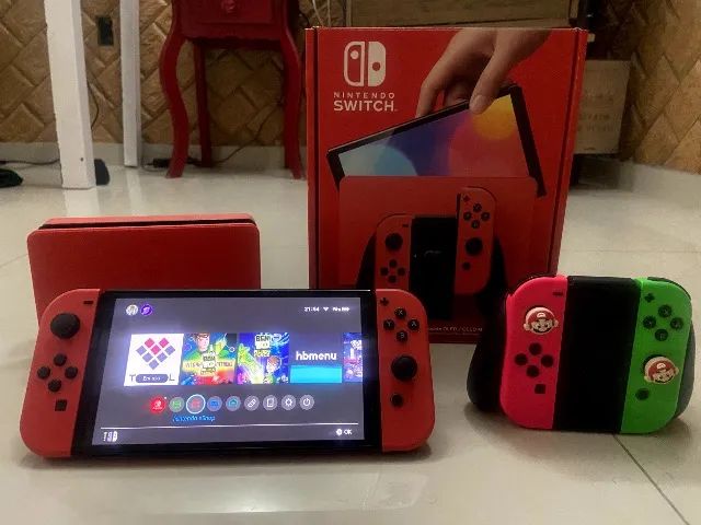 Switch Oled Desbloqueado - Mario Version  - Foto 5