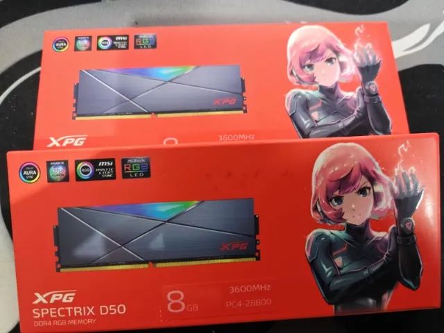 Memória Spectrix D50 XPG PRETA 8gb 3200 Ddr4 - Open Box DE VITRINE
