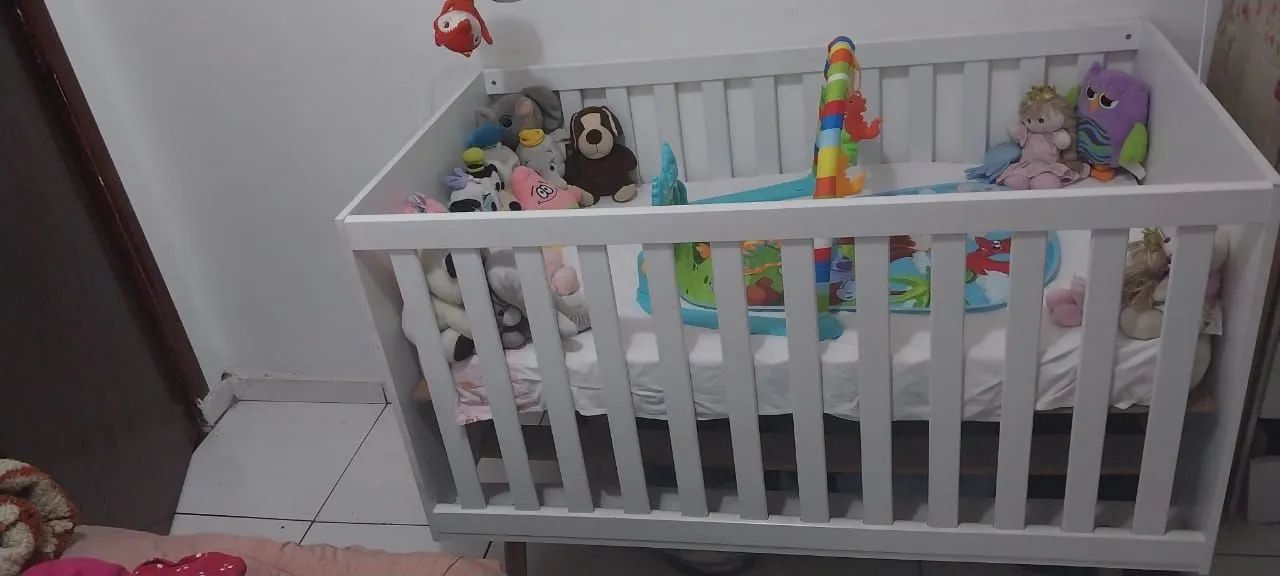 Berço Mini Cama Móveis Estrela Ternura - Branco Acetinado - Foto 2