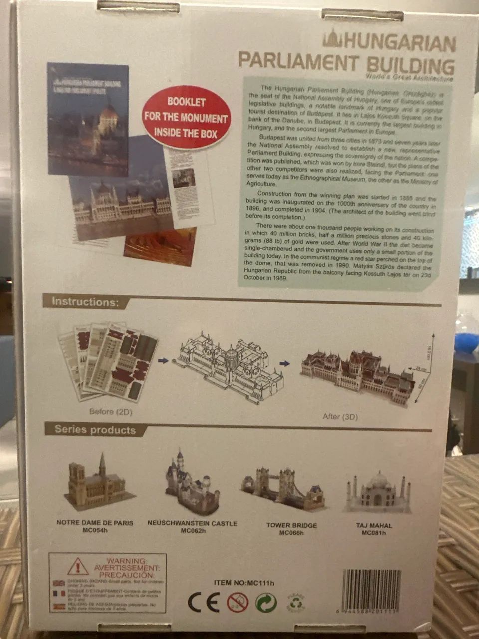 Quebra cabeça 3d Parlamento Húngaro - Foto 4