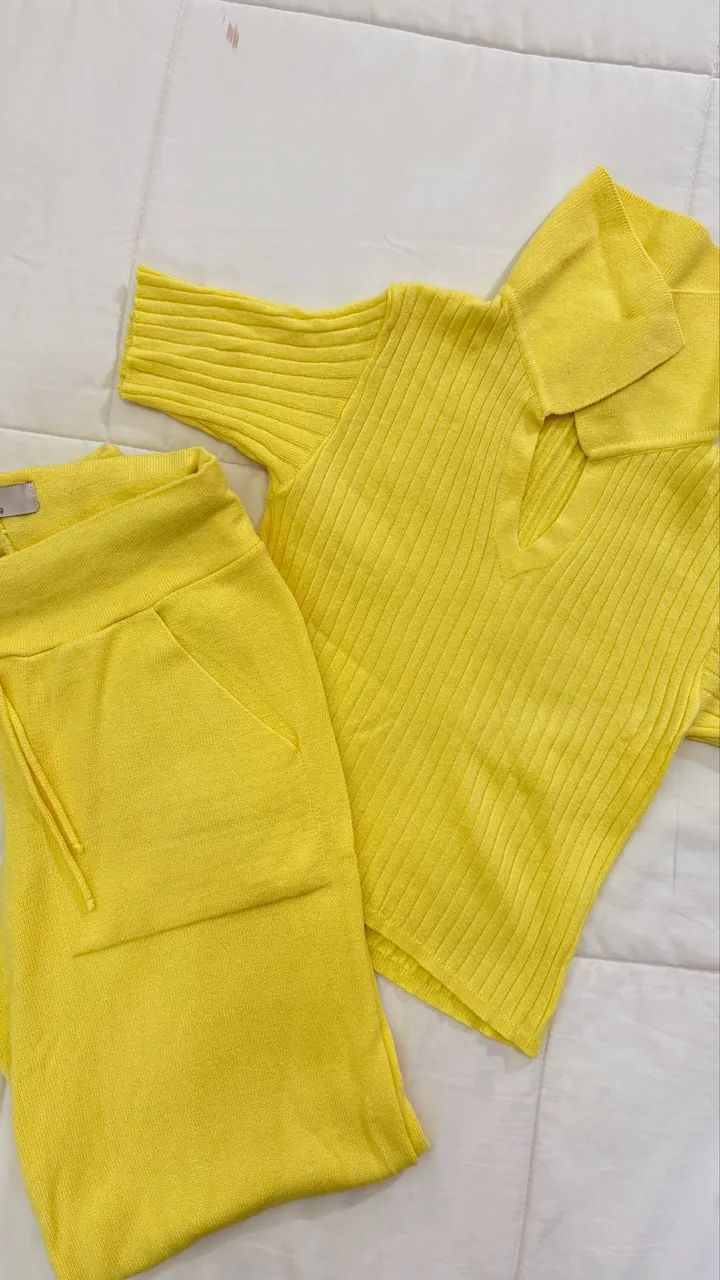 Conjunto Amarelo Manteiga Dot Clothing P | Novo