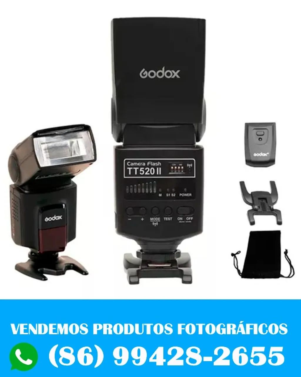 Flash Godox tt520ii com rádio flash - Foto 4
