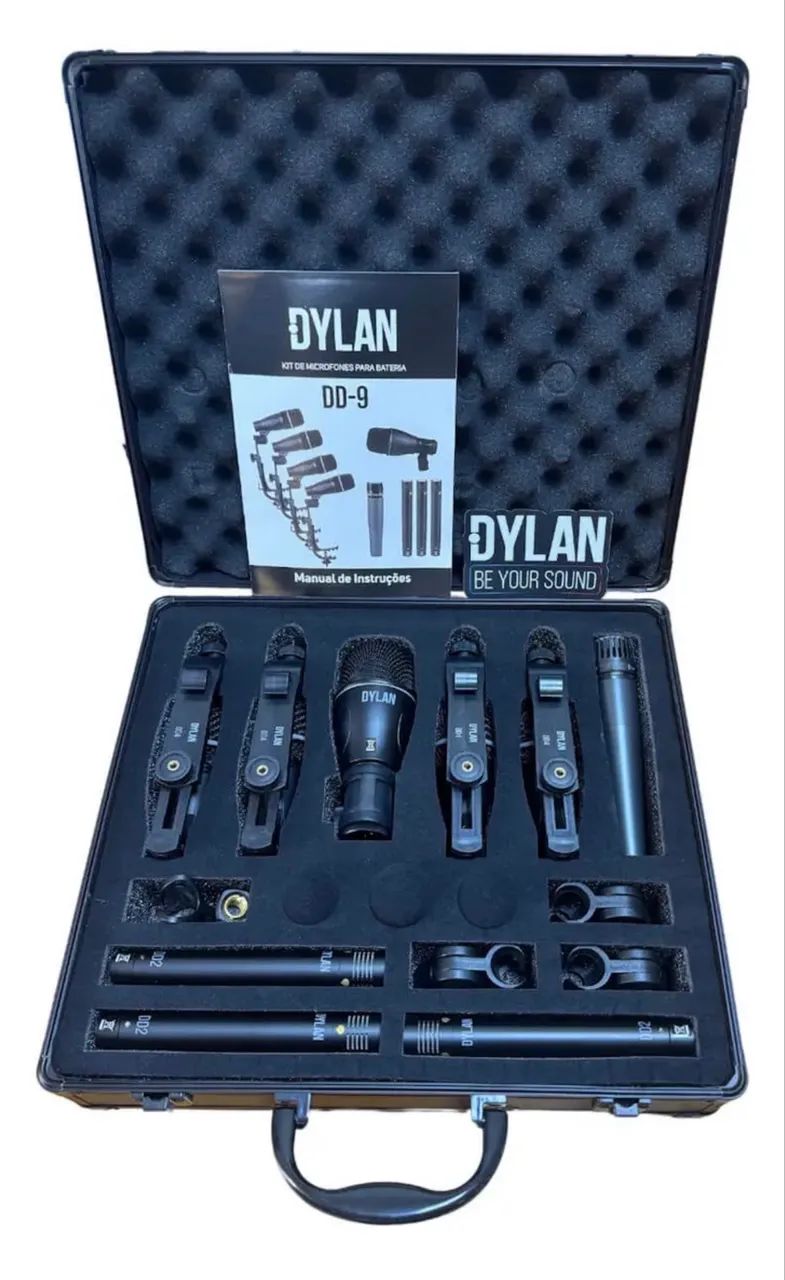 Kit Microfone Bateria Dylan Dd9 Maleta 9 peças  - Foto 2