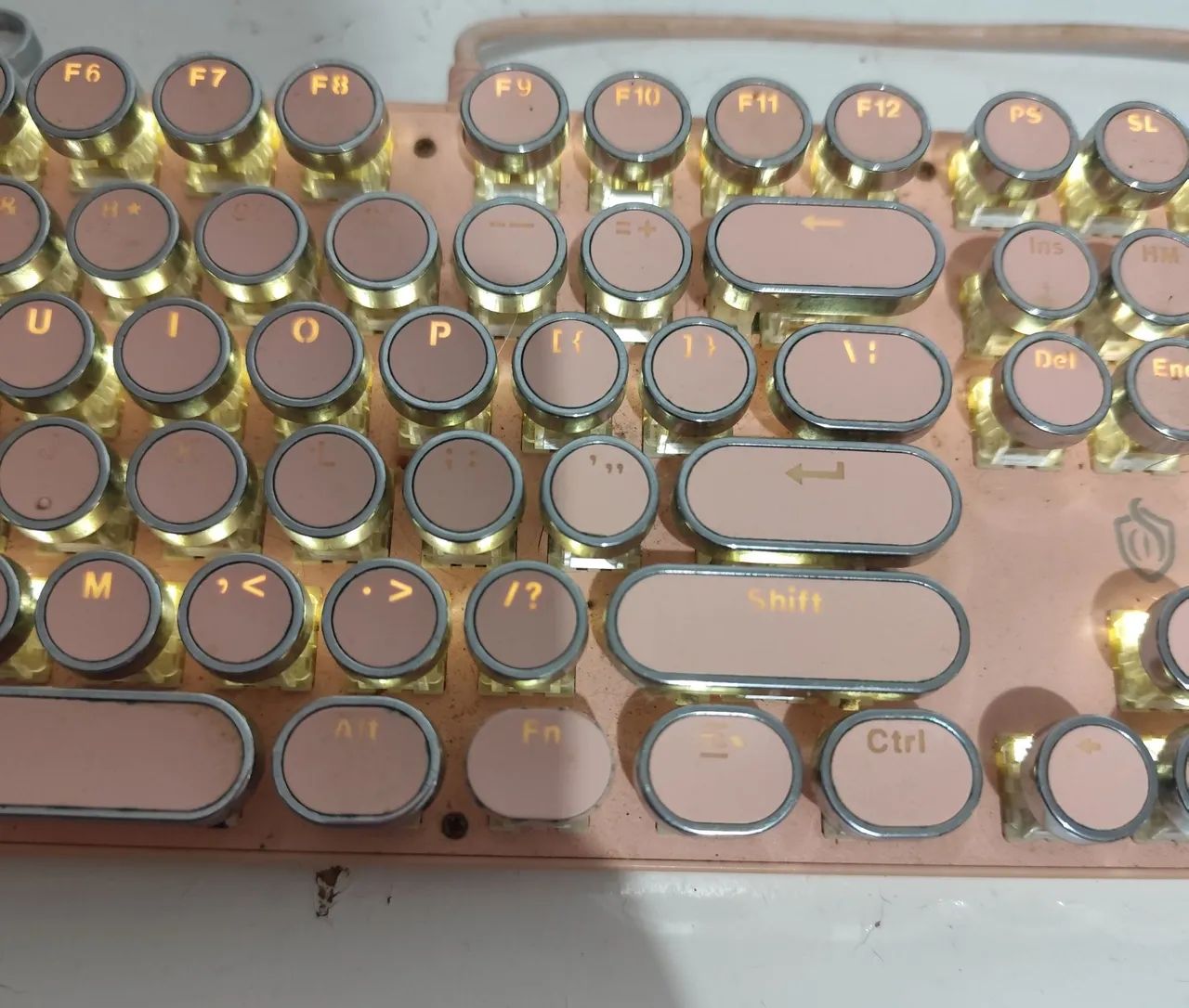 Teclado mecânico retrô - Switch azul - Foto 4