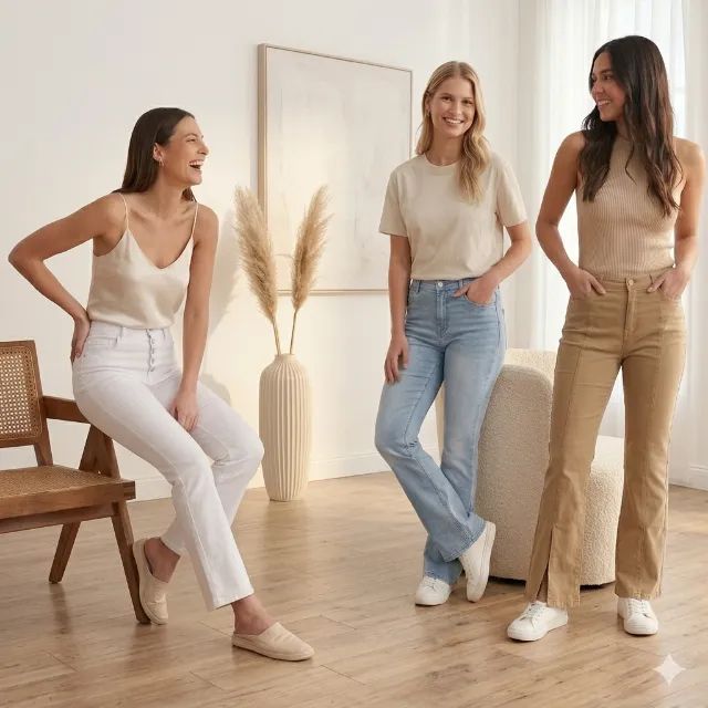 Leve 3 Calças Femininas Tam 40  Estilo Flare e Moderno - Foto 4