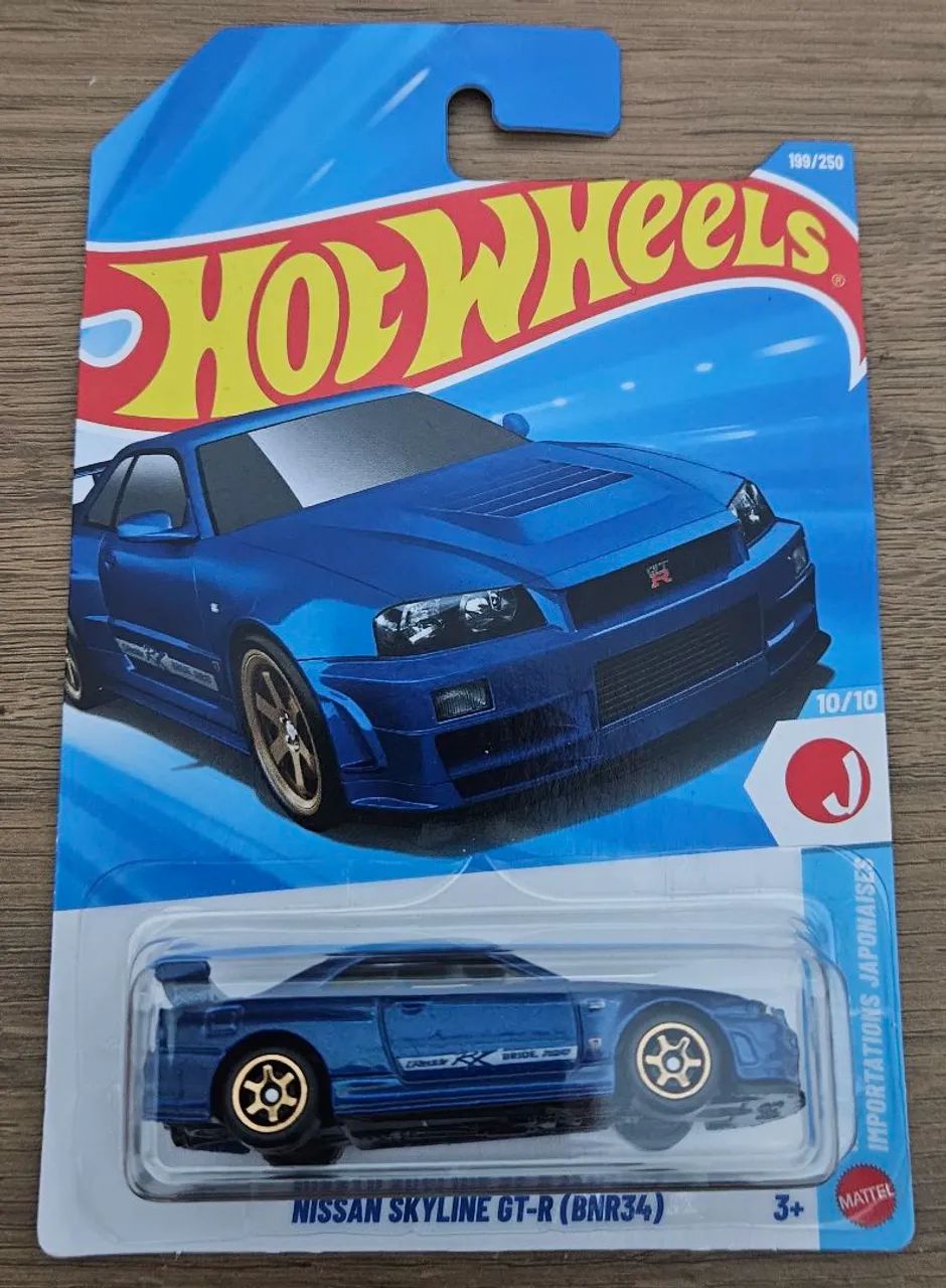 未開封！Hot Wheels Nissan Skyline GT-R BNR34 Miniatura Nissan Skyline GT-R BNR34 Azul Hotwheels - Hobbies e
