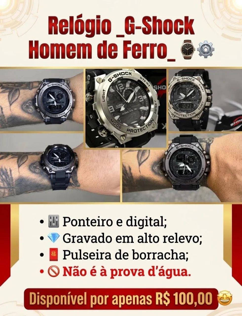 Relógio G shock Homem de Ferro