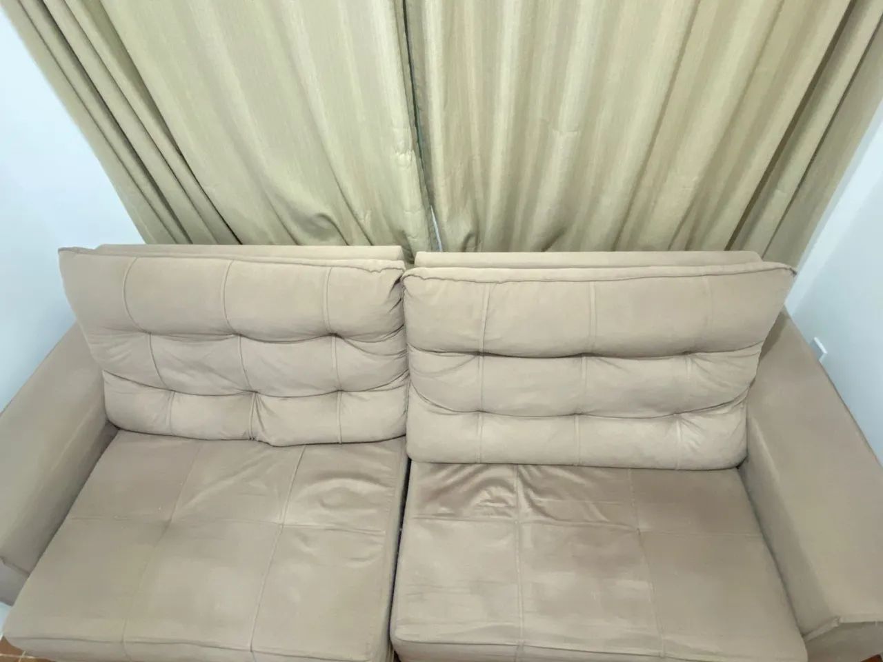 Sofá Retrátil 4 Lugares Bege - Foto 2