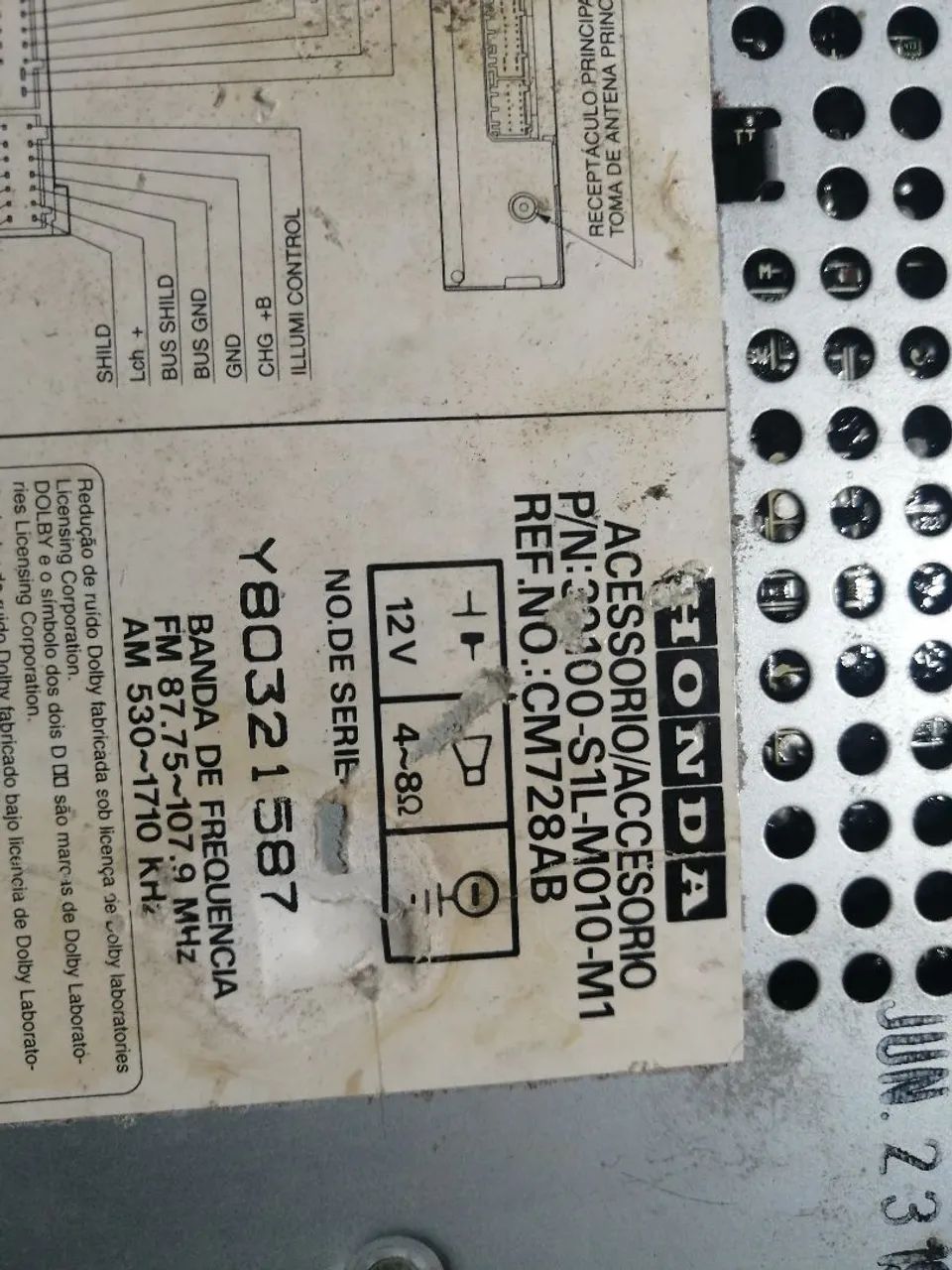 Rádio Honda civic, sem teste, sem garantia!  - Foto 3