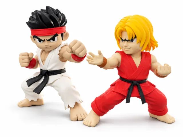 Figuras Ryu e Ken chibi Street Fighter