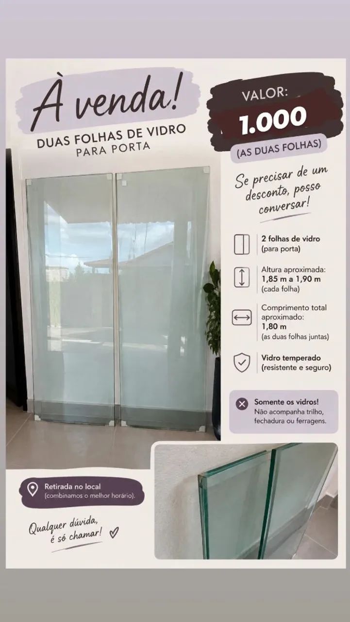Folhas de vidro 
