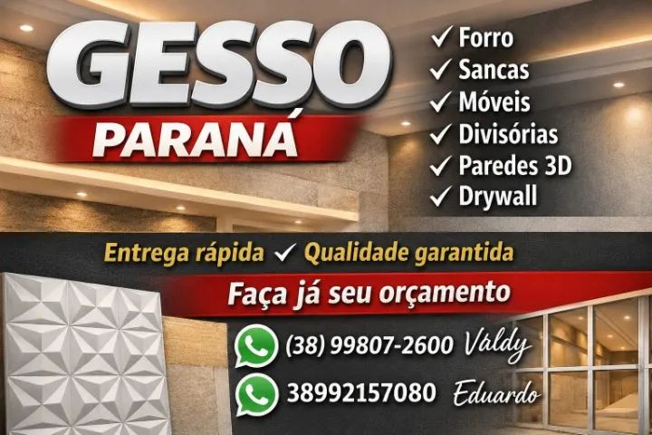 Trabalhamos com gesso
