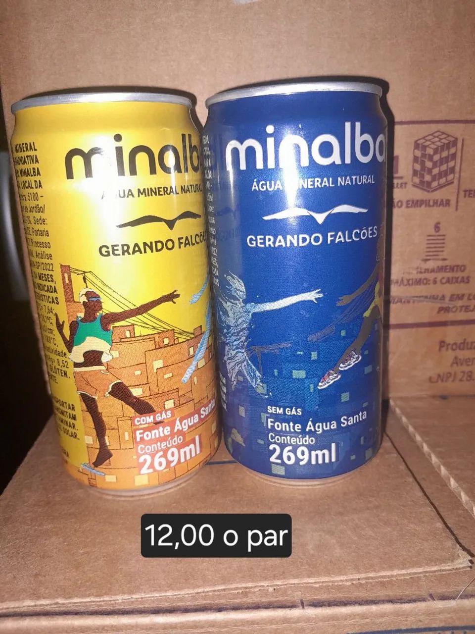 Latas de água de coleção  de latinhas minalba