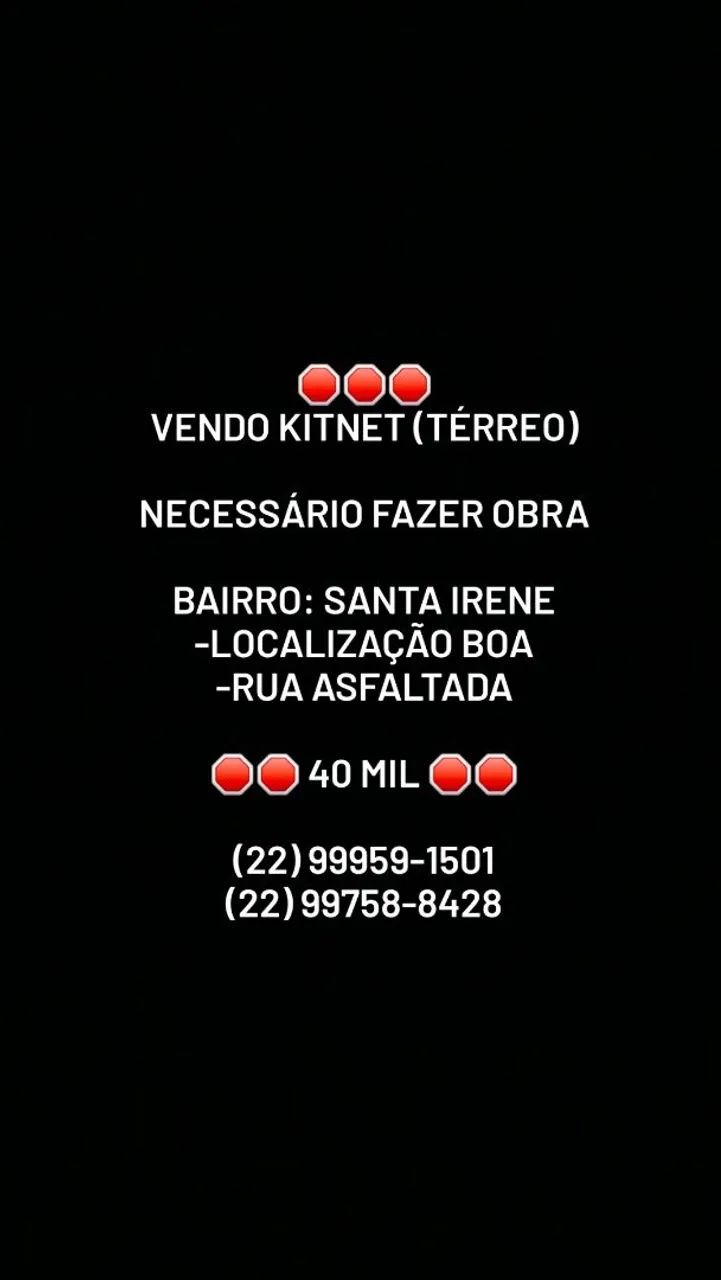 VENDO KITNET 