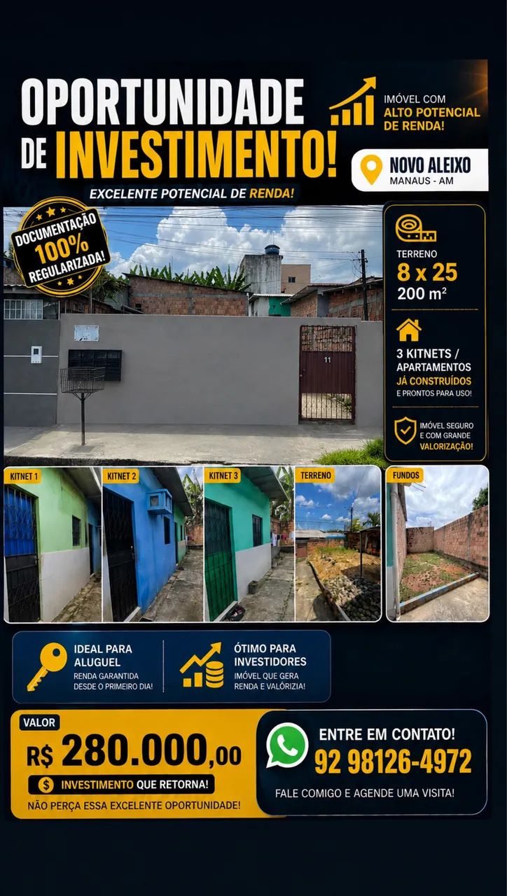 TERRENO COM KIT NET A VENDA 