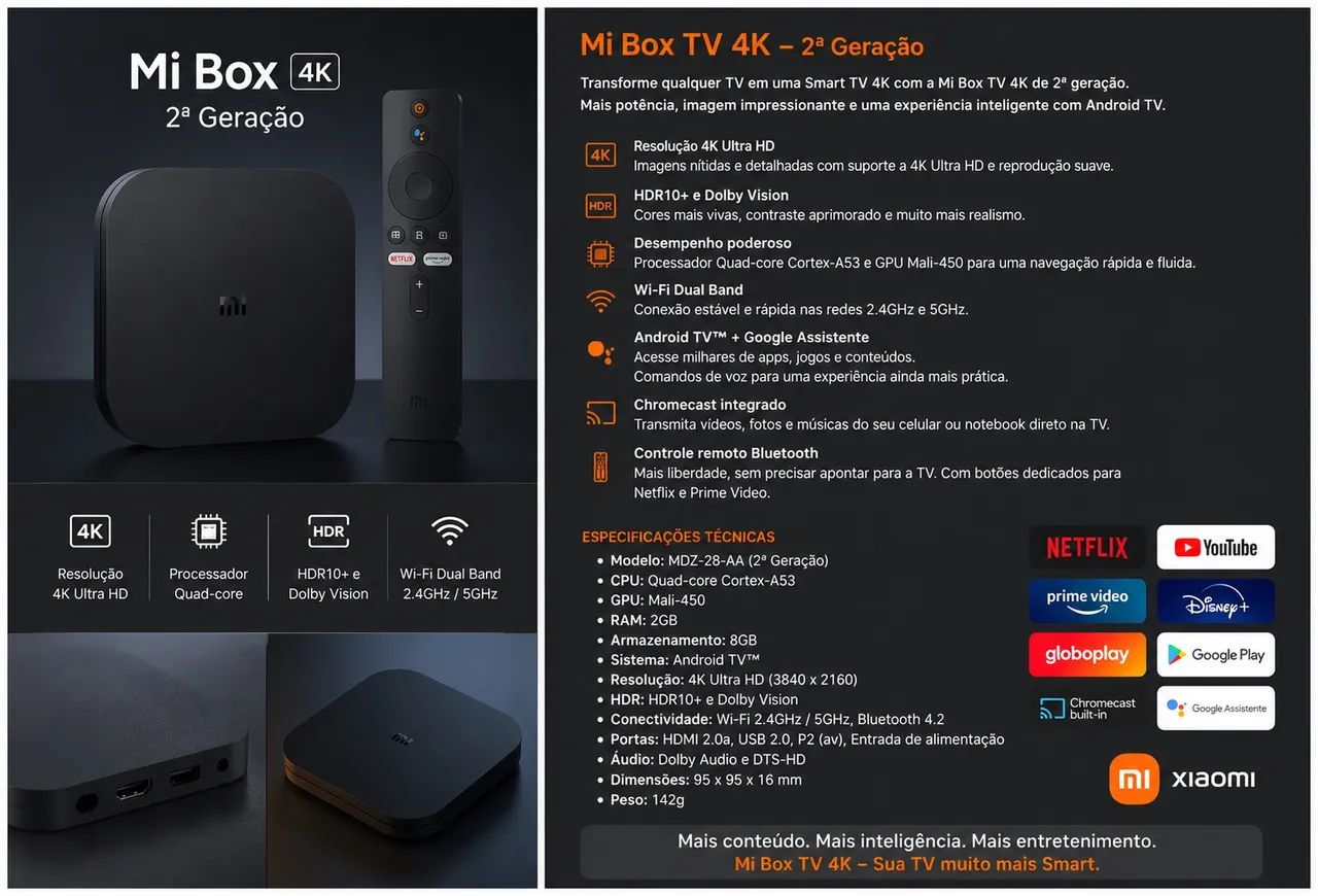XIAOMI MI BOX TV 4K ? 2ª GERAÇÃO