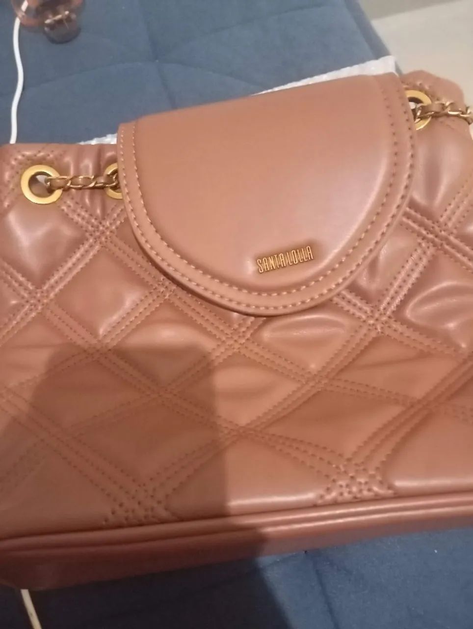 Bolsa tipo mochila Santa Lolla marrom  - Foto 4