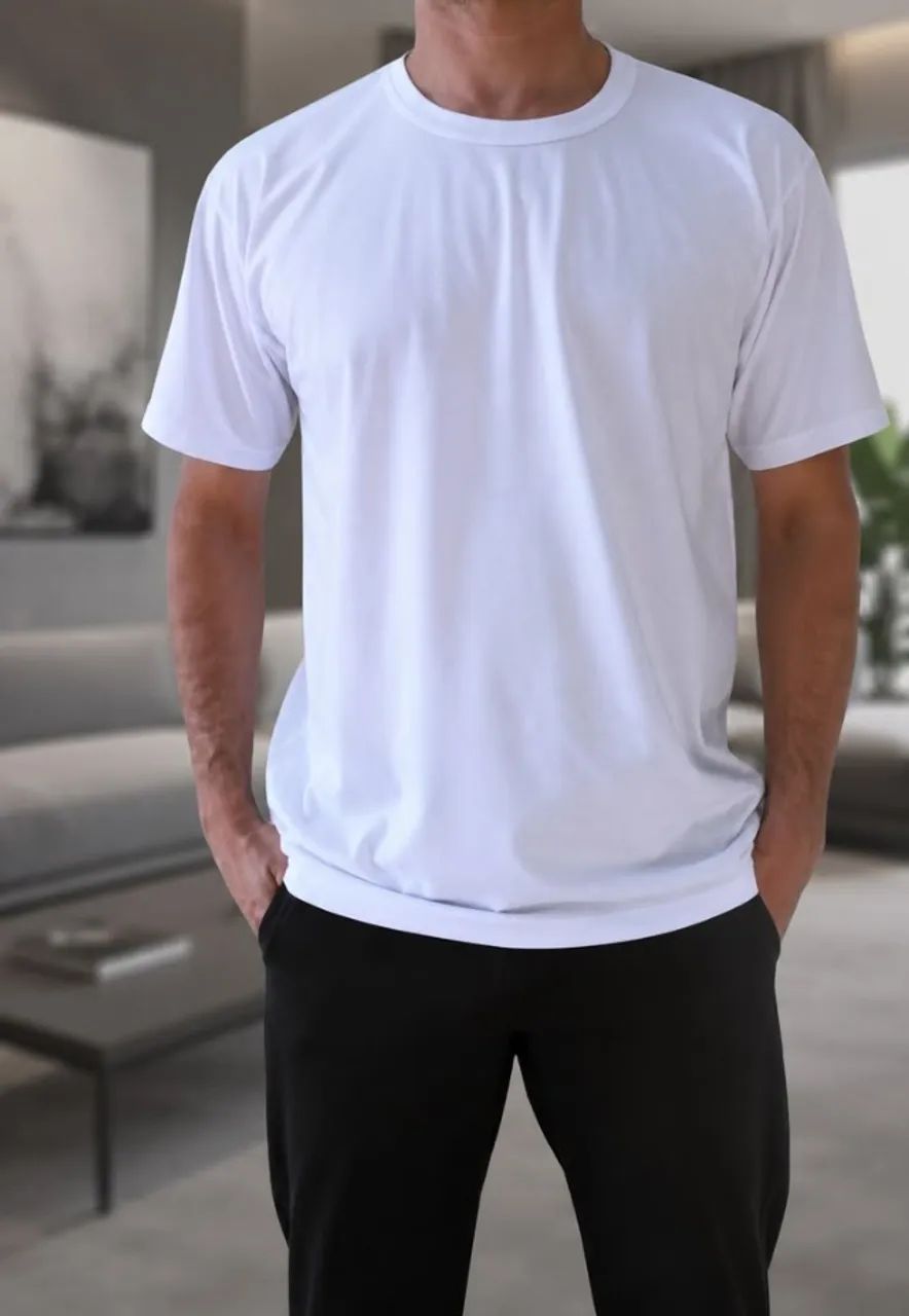camiseta branca poliester - Foto 4