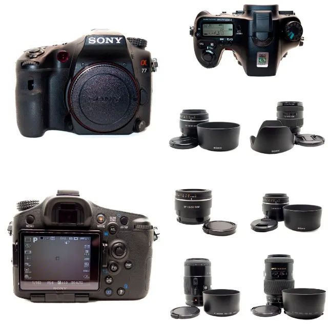 CAMERA SONY A77 e LENTES