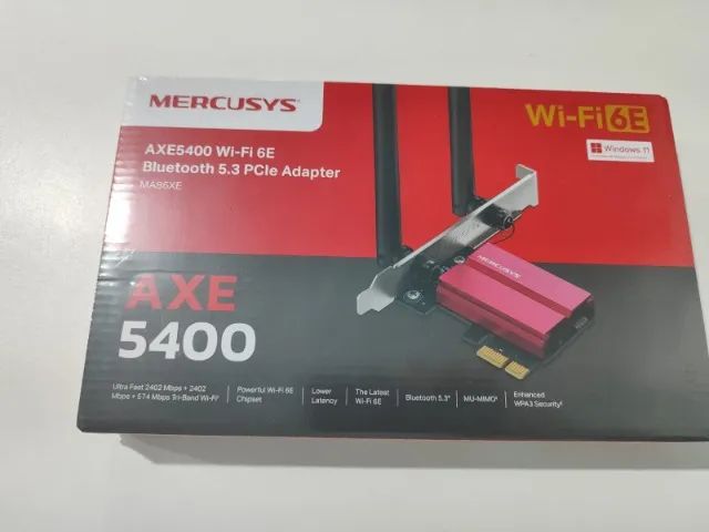 Adaptador Mercusys PCIe Wi-Fi 6E AXE5400 Tri-Band + Bluetooth 5.3 - MA86XE