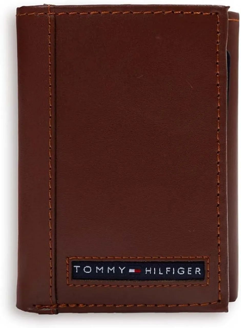 Carteira Tommy Hilfiger Leather Trifold Tan