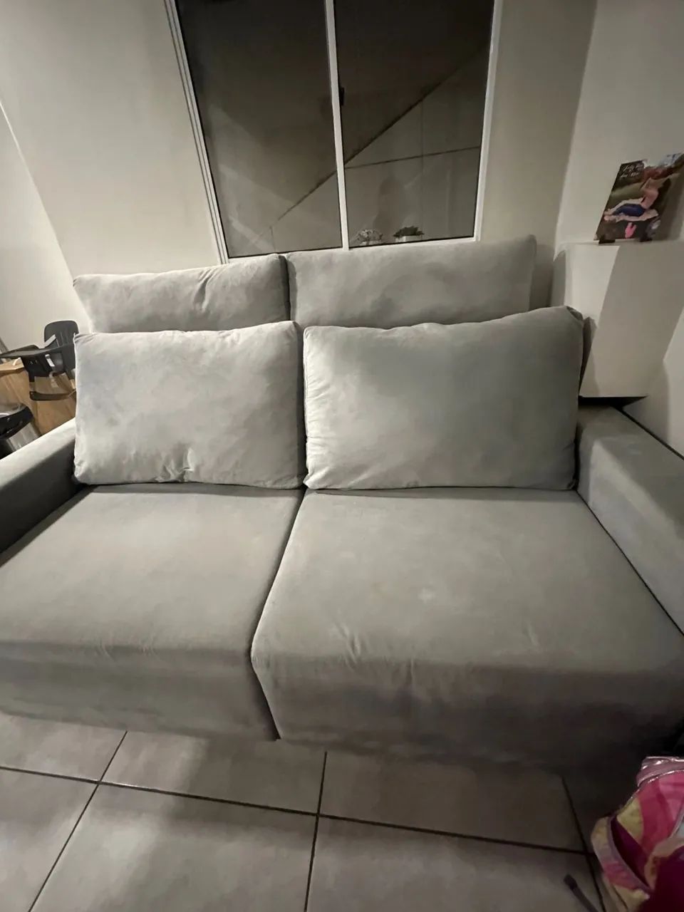 Sofá retrátil reclinável em suede  - Foto 2