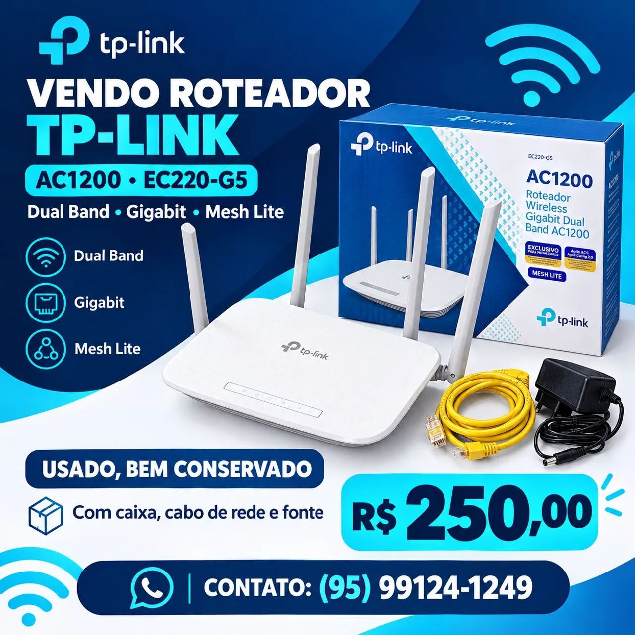 Vende-se Roteador Tp-link semi-novo
