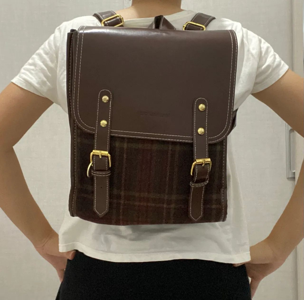 Centro de Estância vendo Mochila estilo inglês de tecido Tartan