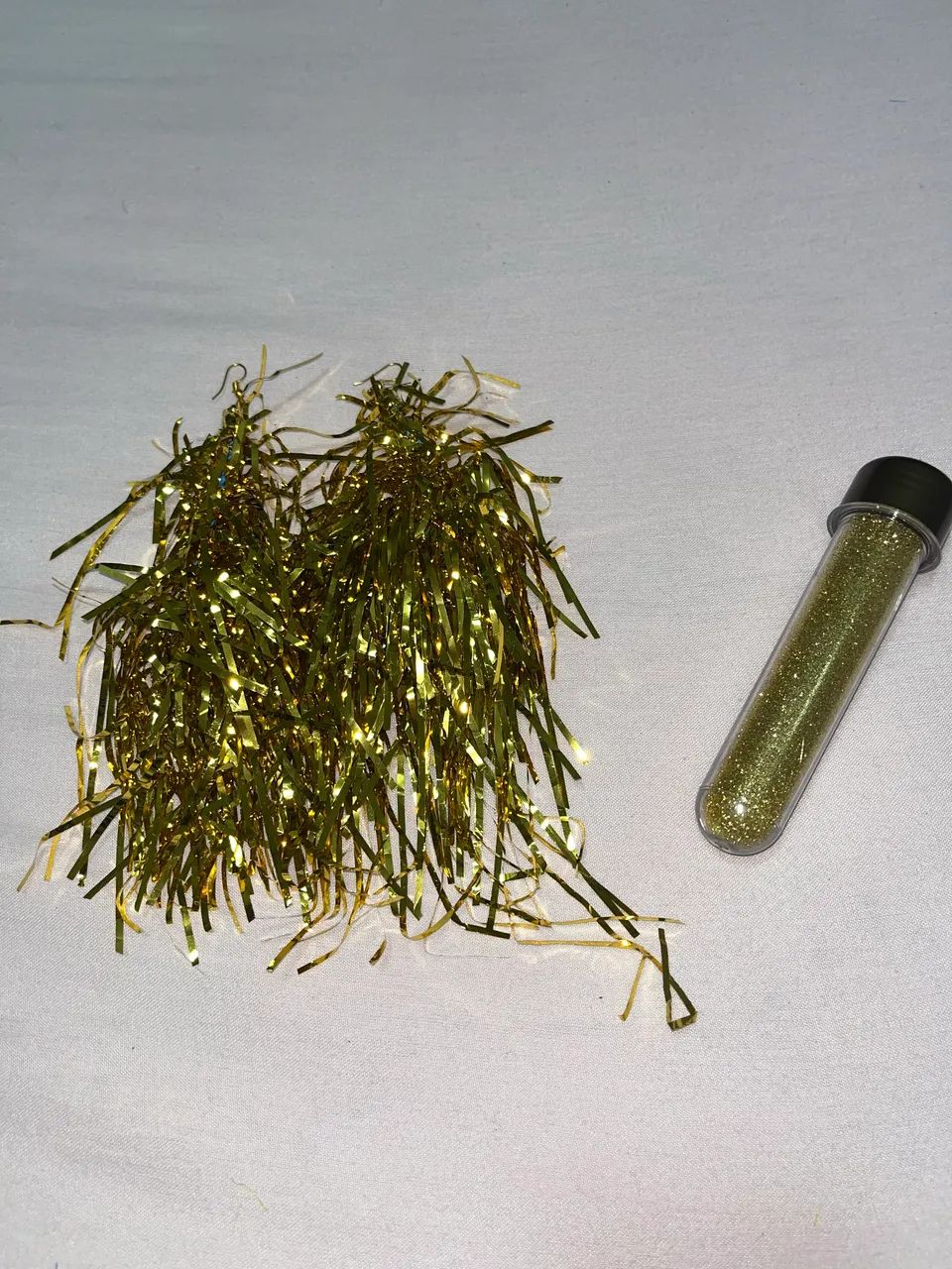 Brincos de franja Dourado + Glitter
