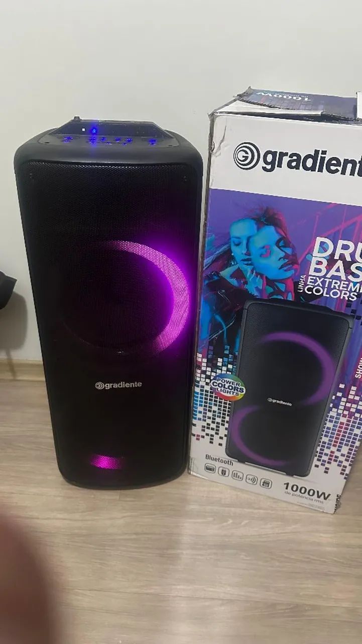 Caixa de som gradiente Drum Bass extreme 1000wts na caixa com controle completa 