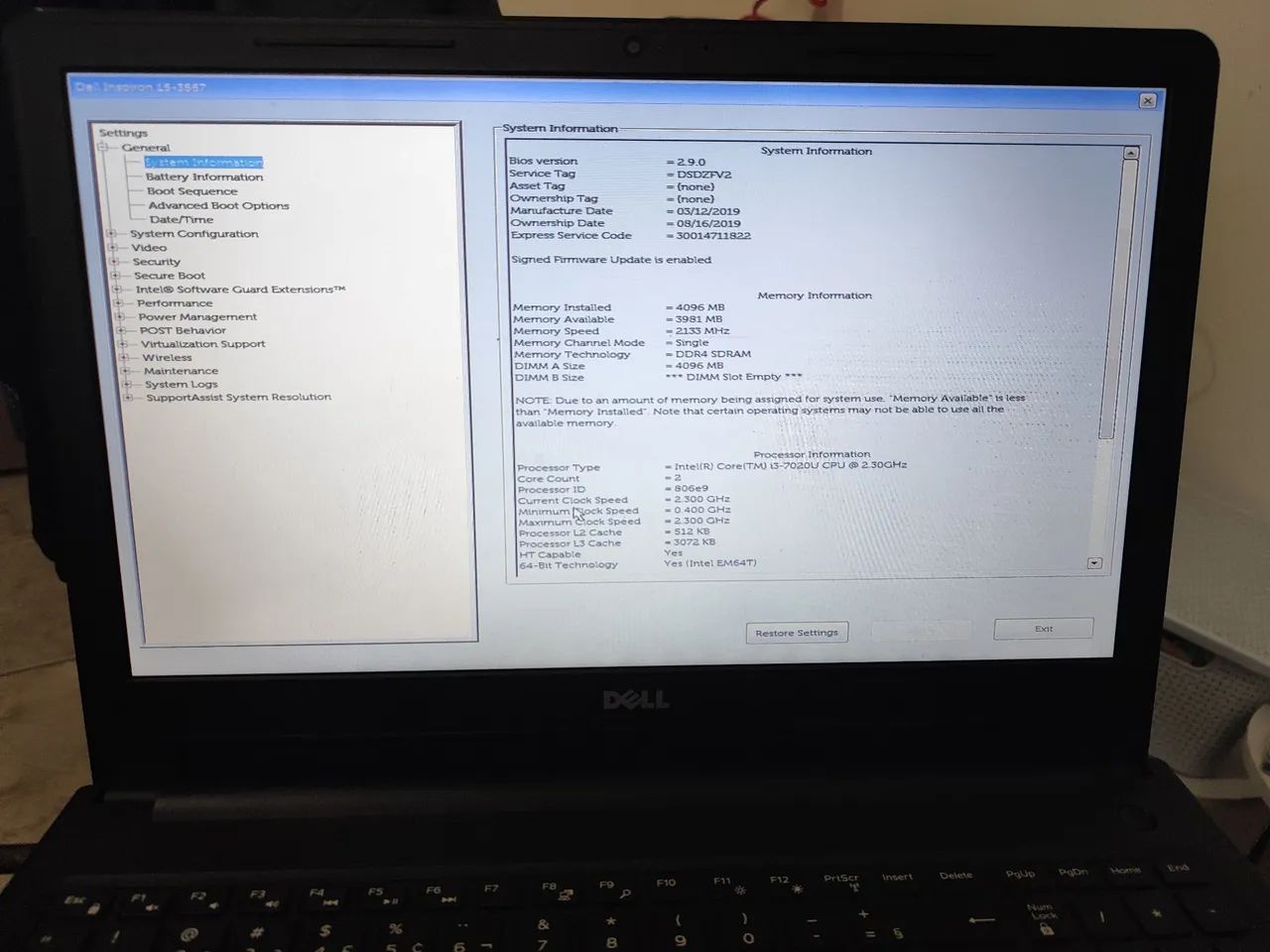 Vendo notebook Dell Inspiron 15 i3 sem HD/SSD e sem bateria porém ligando normalmente 
