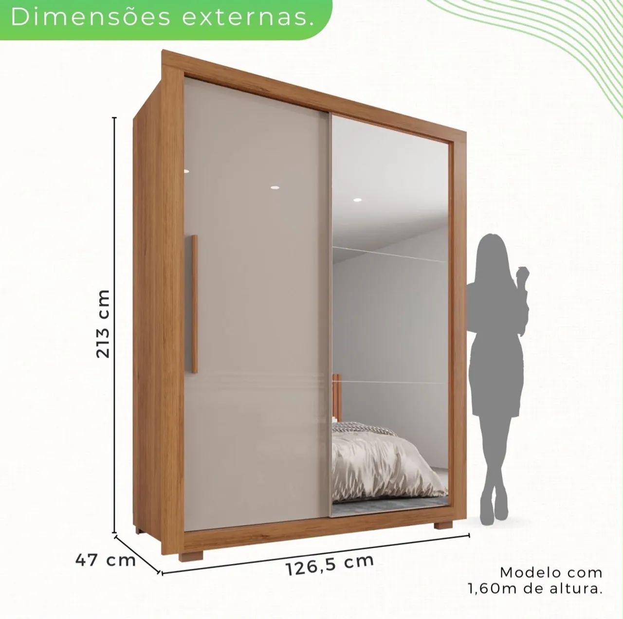 VENDO GUARDA-ROUPA COM ESPELHO - Foto 2