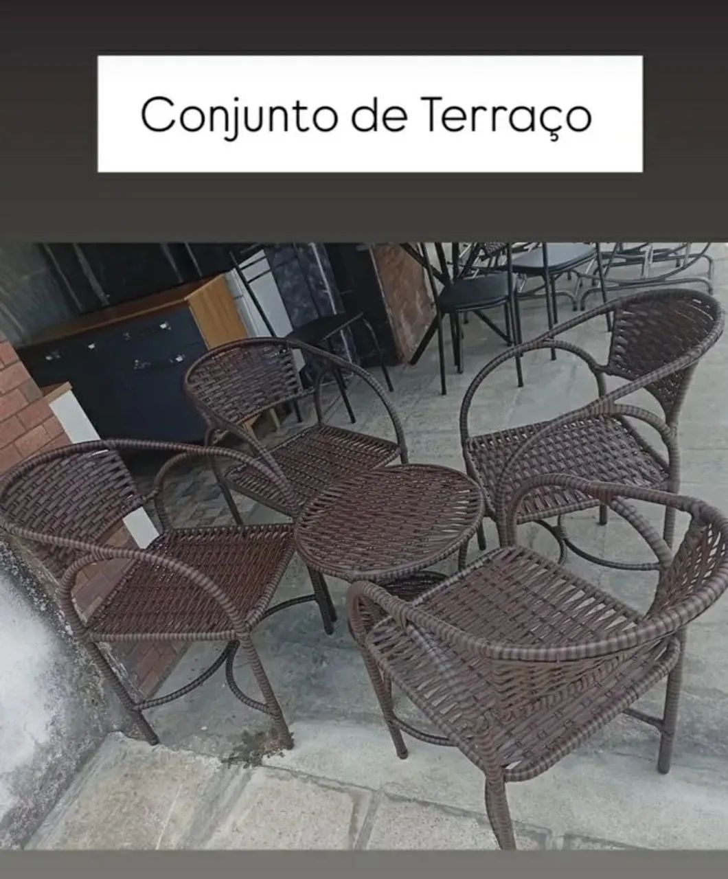 Conjunto de terraço redondo 