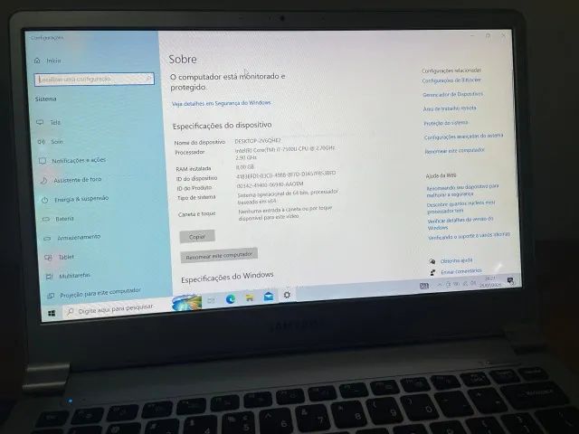 notebook samsung i7-7ª geração 8gb ram SSD 256gb - Foto 2